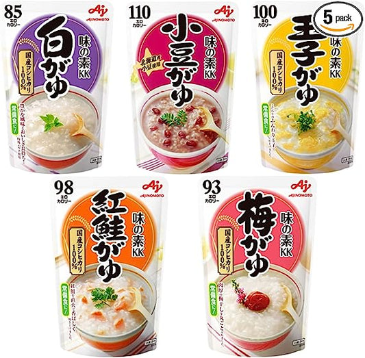 味の素KK おかゆ 白がゆ250g、玉子がゆ250g、小豆がゆ250g、梅がゆ250g、紅鮭がゆ250g 【5種アソート】 各1個セット