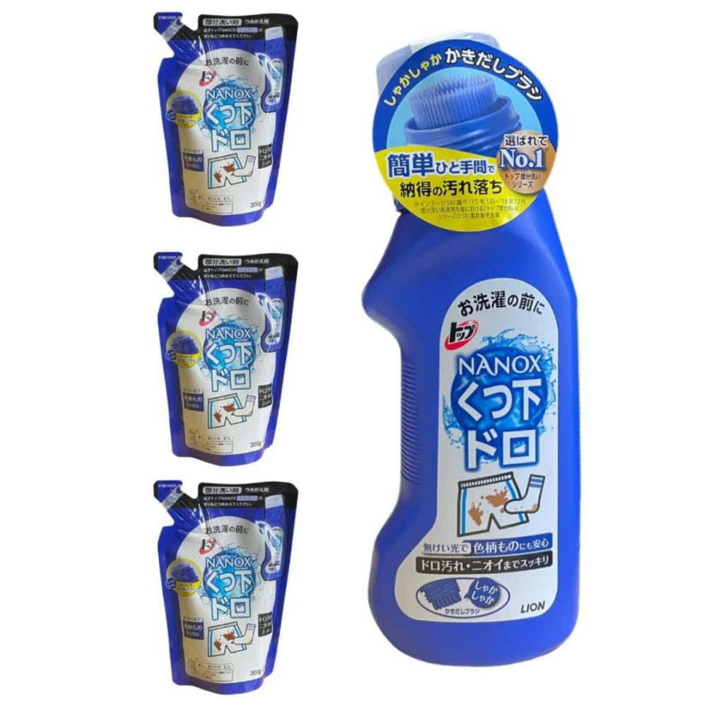 ライオン トップ ナノックス ドロ用 本体 220ml ＋詰替え用200ｇ×３袋