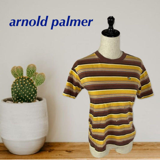 arnold palmer 子供用Ｔシャツ　サイズ140 茶、黄土色ストライプ