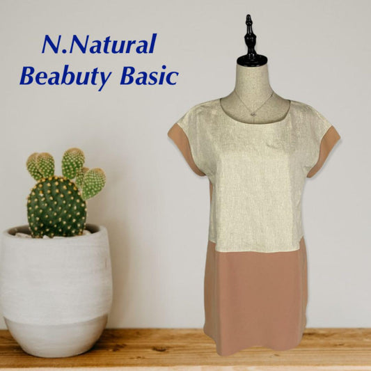 N.Natural Beauty Basic' ワンピース　サイズM 白&肌色