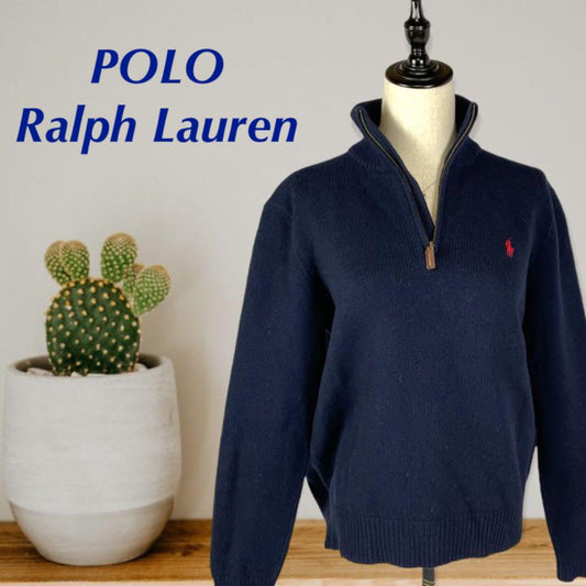 POLO by Ralph Lauren セーター　サイズM 紺色　羊毛100%