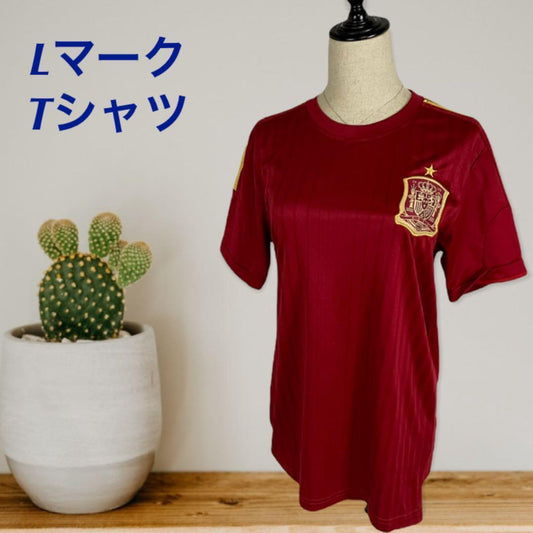 ＬマークのＴシャツ　Mサイズ、レッド